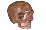 Realistic, Carved Strawberry Quartz Crystal Skull #150983-1